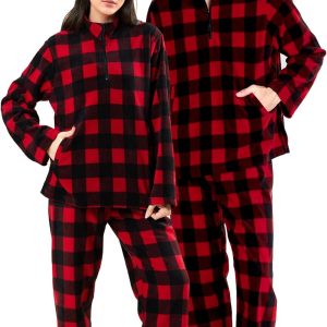 Unisex Plaid Pajama Set - Free Size